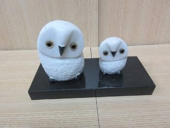 #フクロウ#幸福の白フクロウ#大理石 Amazon.co.jp: 株式会社メモリアル石材 石のオブジェ（大理石